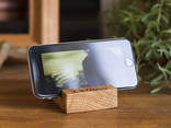 Smartphone wood stand made of oak or alder - photo 2